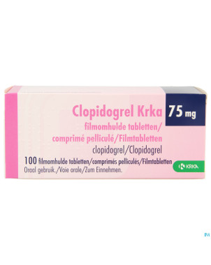 Clopidogrel krka  75mg comp pell 100 x  75mg