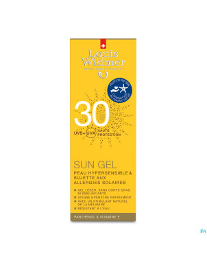 Widmer sun gel ip30 parf    tube 100ml