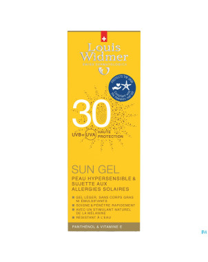 Widmer sun gel ip30 parf    tube 100ml