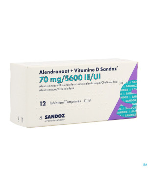Alendronate + vit d sandoz 70mg/5600ui    comp  12