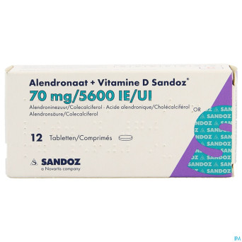 Alendronate + vit d sandoz 70mg/5600ui    comp  12