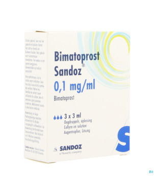 Bimatoprost sandoz 0,1mg/ml gutt ocul.  fl 3 x 3ml