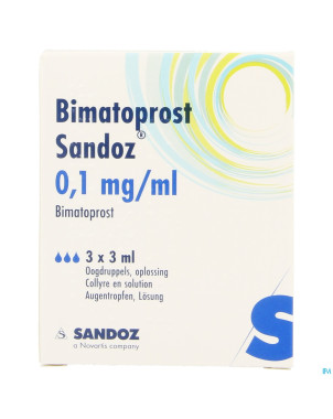 Bimatoprost sandoz 0,1mg/ml gutt ocul.  fl 3 x 3ml