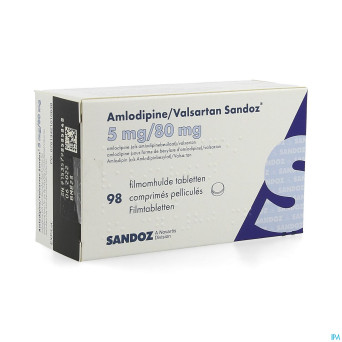 Amlodipine valsartan sandoz  5mg/ 80mg comp  98