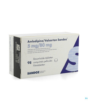 Amlodipine valsartan sandoz  5mg/ 80mg comp  98