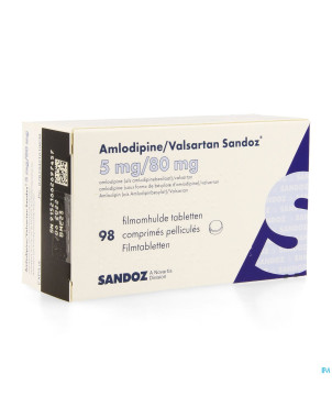 Amlodipine valsartan sandoz  5mg/ 80mg comp  98