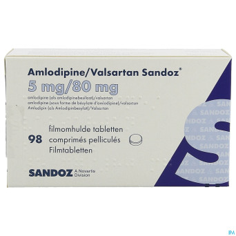 Amlodipine valsartan sandoz  5mg/ 80mg comp  98