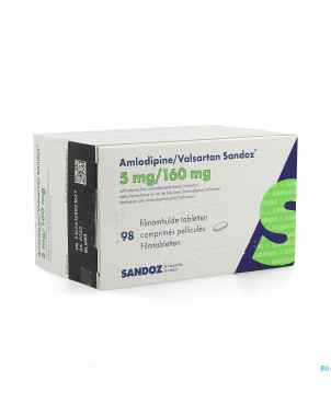 Amlodipine valsartan sandoz  5mg/160mg comp  98