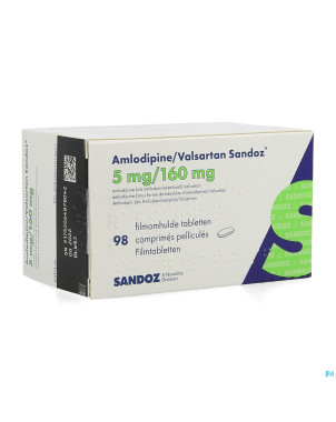 Amlodipine valsartan sandoz  5mg/160mg comp  98
