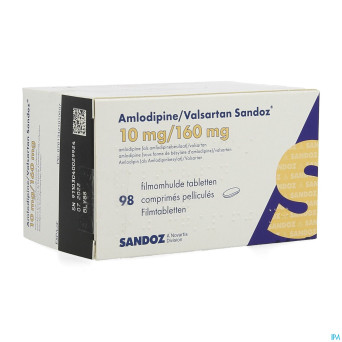 Amlodipine valsartan sandoz 10mg/160mg comp  98