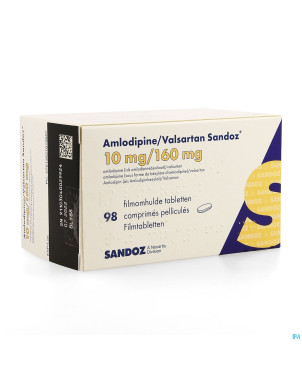 Amlodipine valsartan sandoz 10mg/160mg comp  98