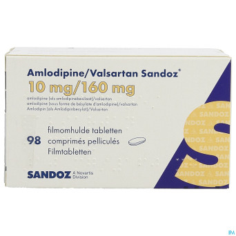 Amlodipine valsartan sandoz 10mg/160mg comp  98