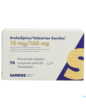 Amlodipine valsartan sandoz 10mg/160mg comp  98