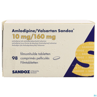 Amlodipine valsartan sandoz 10mg/160mg comp  98