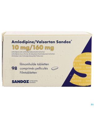 Amlodipine valsartan sandoz 10mg/160mg comp  98