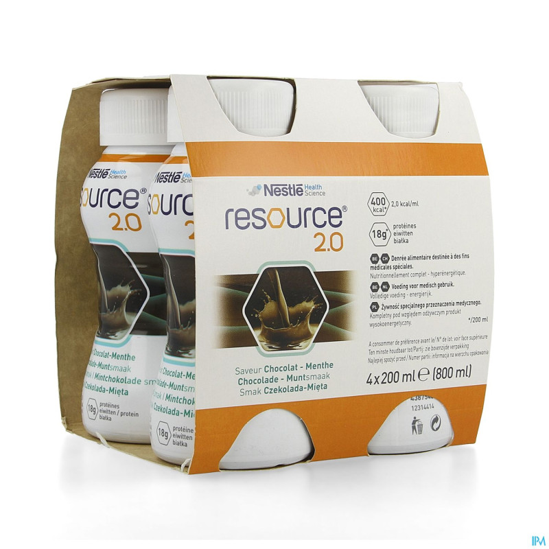 Resource 2.0 chocolat-menthe    4x200ml 12314414