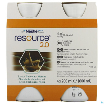 Resource 2.0 chocolat-menthe    4x200ml 12314414