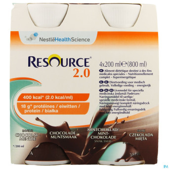 Resource 2.0 chocolat-menthe    4x200ml 12314414