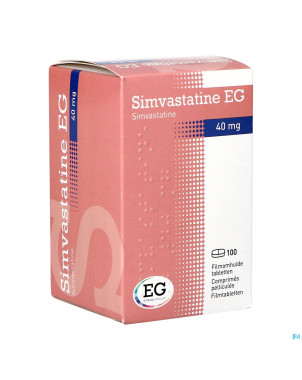 Simvastatine eg 40mg comp pell 100 x 40mg flacon