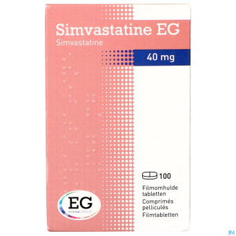 Simvastatine eg 40mg comp pell 100 x 40mg flacon