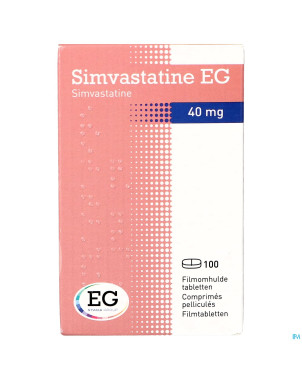 Simvastatine eg 40mg comp pell 100 x 40mg flacon