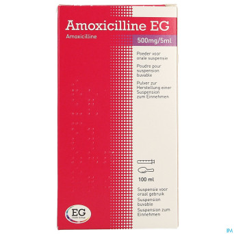 Amoxicilline eg 500mg/5ml pdr susp buvable 100ml