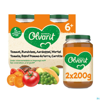 Olvarit tomate boeuf pmdt carotte    2x200g  6m06