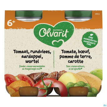 Olvarit tomate boeuf pmdt carotte    2x200g  6m06