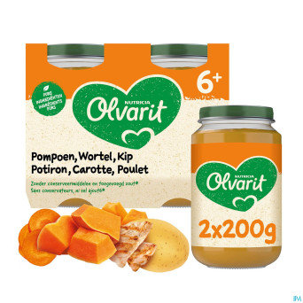 Olvarit potiron carotte poulet    2x200g  6m02