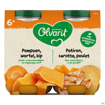 Olvarit potiron carotte poulet    2x200g  6m02