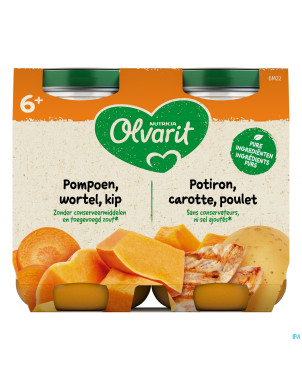 Olvarit potiron carotte poulet    2x200g  6m02
