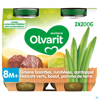 Olvarit haricot boeuf pomme de terre  2x200g  8m03