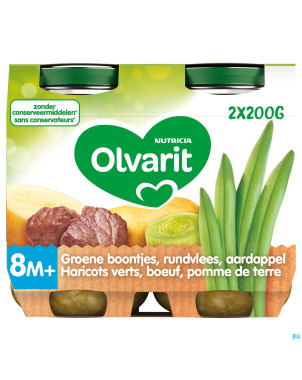 Olvarit haricot boeuf pomme de terre  2x200g  8m03