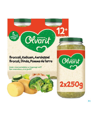 Olvarit brocoli dinde pomme de terre  2x250g 12m00
