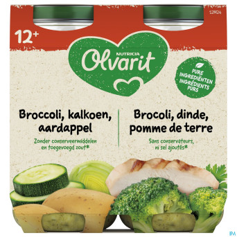 Olvarit brocoli dinde pomme de terre  2x250g 12m00