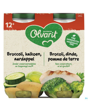 Olvarit brocoli dinde pomme de terre  2x250g 12m00