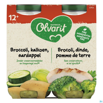 Olvarit brocoli dinde pomme de terre  2x250g 12m00