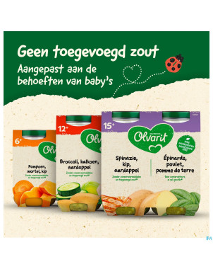 Olvarit brocoli dinde pomme de terre  2x250g 12m00