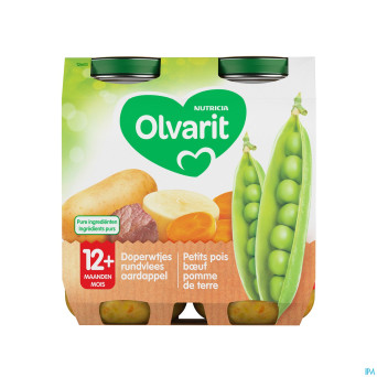 Olvarit petit pois boeuf pmdt    2x250g 12m03