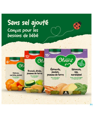 Olvarit epinard poulet pomme de terre 2x250g 15m02