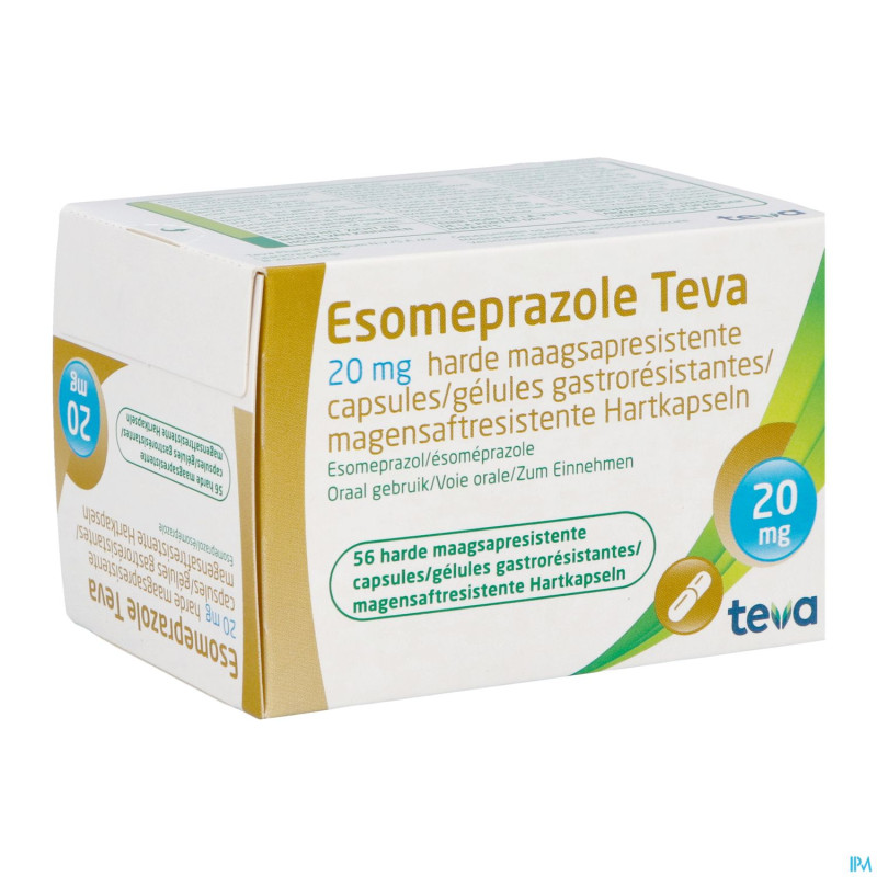 Esomeprazole teva caps gastro resistant bl 56x20mg