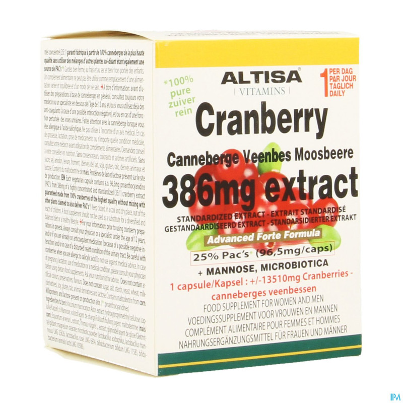 Altisa cranberry extract+mannose adv.plus v-caps45