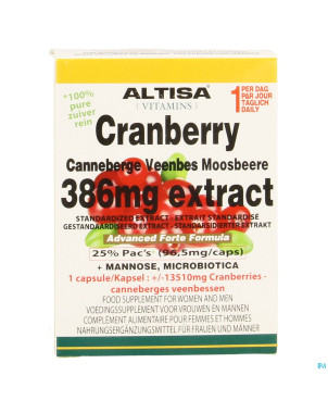 Altisa cranberry extract+mannose adv.plus v-caps45