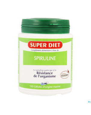 Super diet spiruline ecocert    caps 120