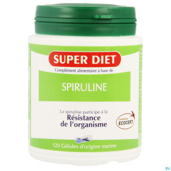 Super diet spiruline ecocert    caps 120