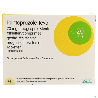 Pantoprazole teva 20mg impex.gastroresist comp  98