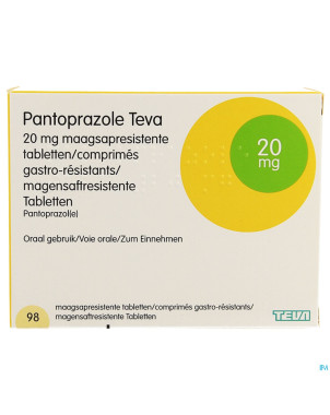 Pantoprazole teva 20mg impex.gastroresist comp  98