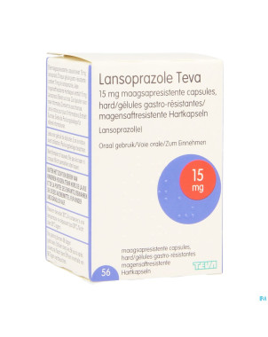 Lansoprazole teva 15mg gastro resist caps  56