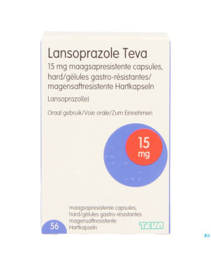 Lansoprazole teva 15mg gastro resist caps  56