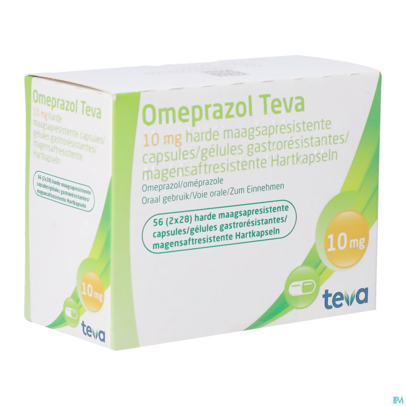 Omeprazol teva 10mg gastro resist caps  56 pot